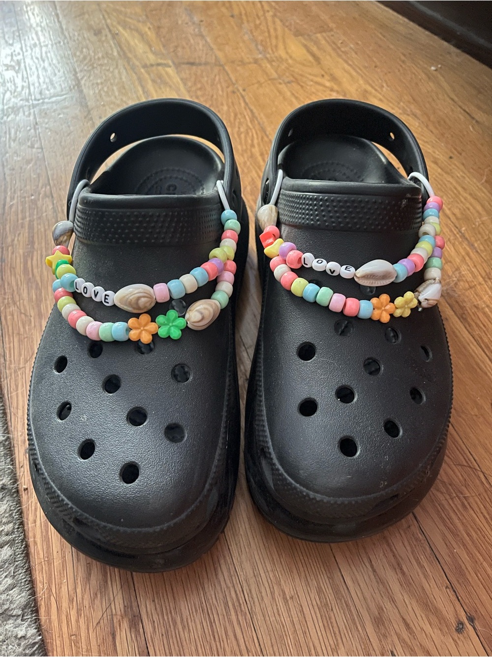 CROCS Classic Mega Crush Platform Clog + beaded charms